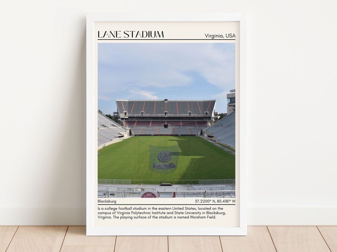 Lane Stadium Football Minimal Wall Art