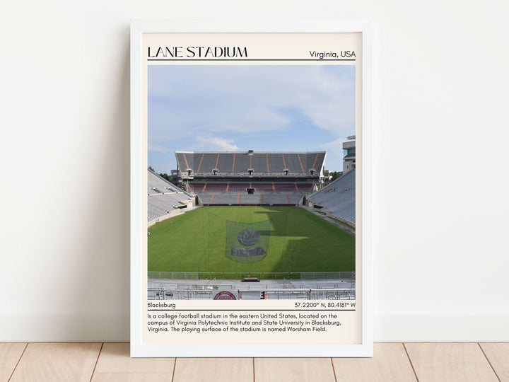 Lane Stadium Football Minimal Wall Art