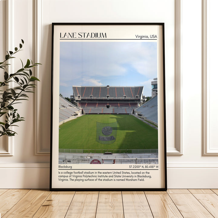 Lane Stadium Football Minimal Wall Art