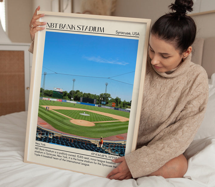 NBT Bank Stadium Baseball Minimal Wall Art