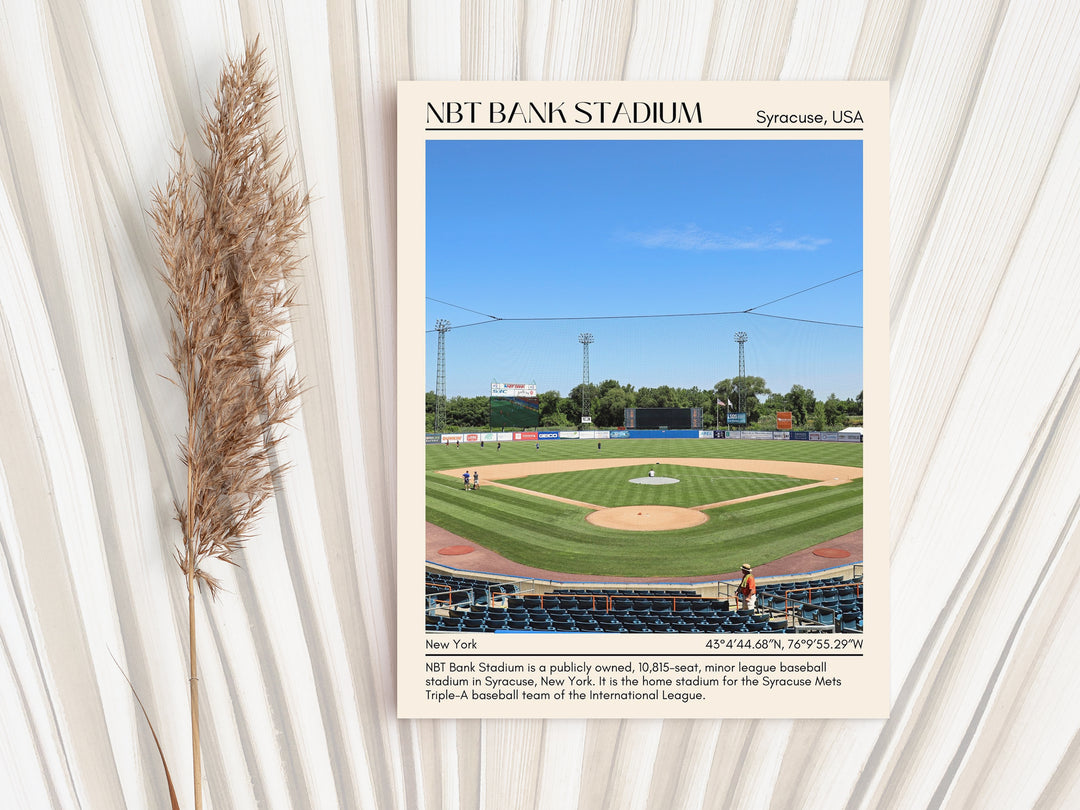 NBT Bank Stadium Baseball Minimal Wall Art