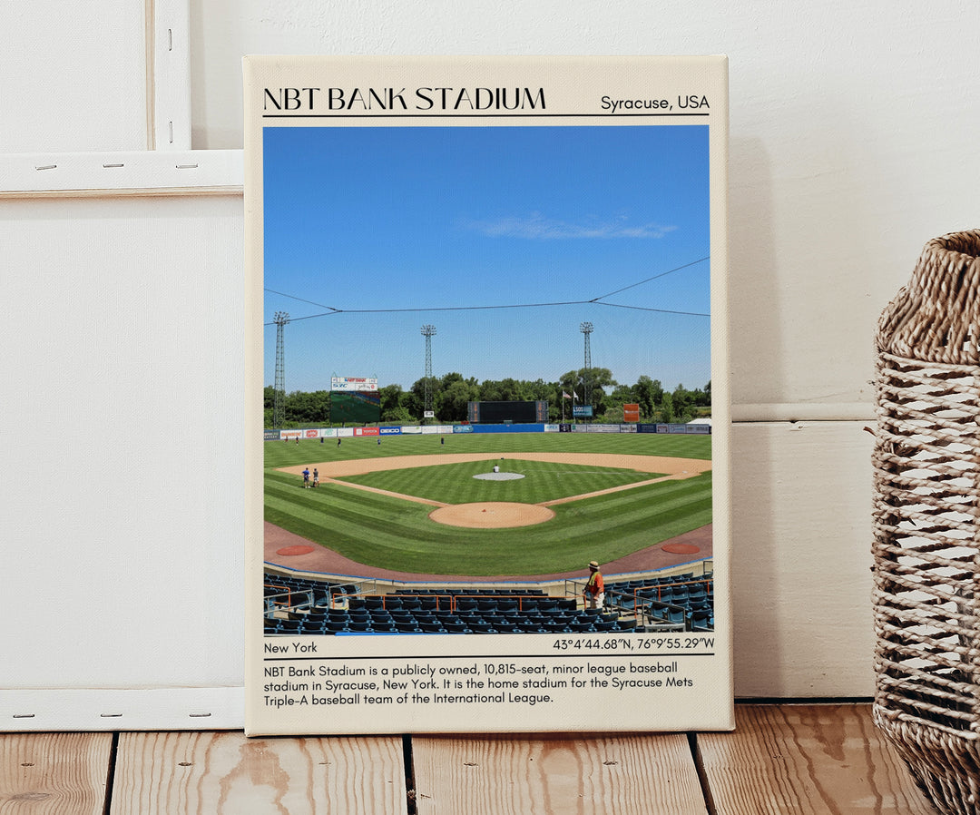 NBT Bank Stadium Baseball Minimal Wall Art