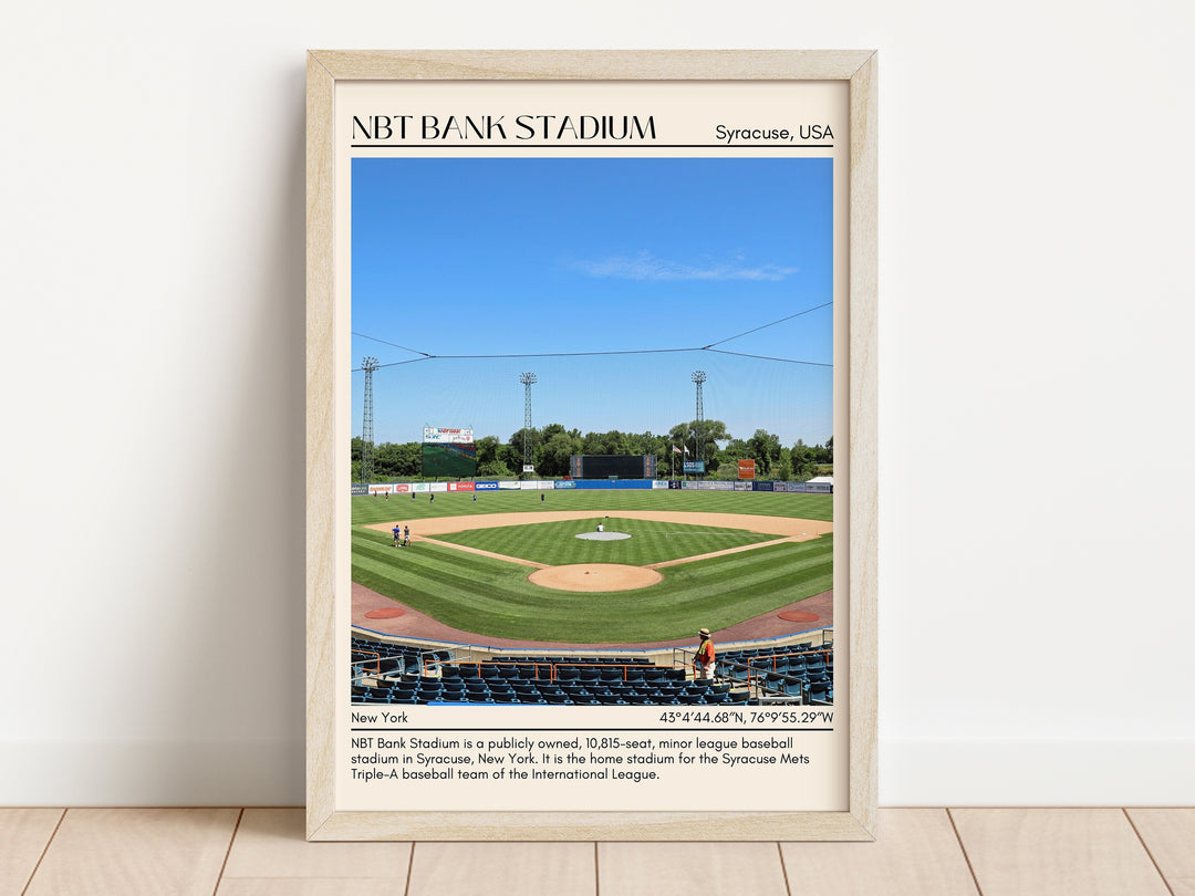 NBT Bank Stadium Baseball Minimal Wall Art