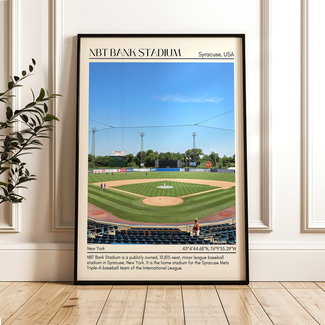 NBT Bank Stadium Baseball Minimal Wall Art