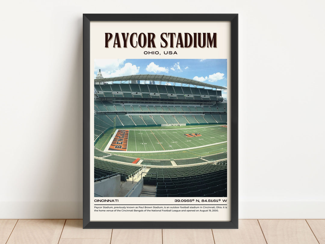 Paycor Stadium Football Retro Wall Art