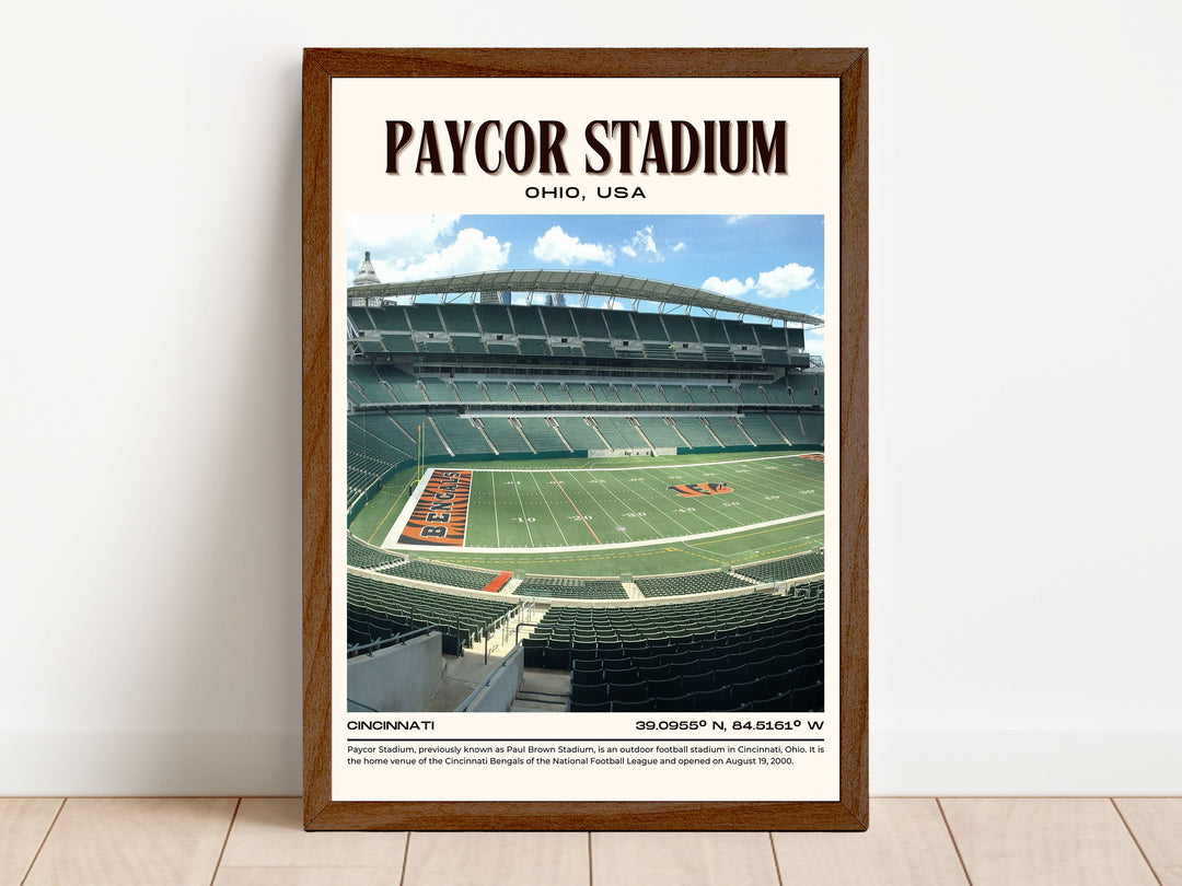 Paycor Stadium Football Retro Wall Art