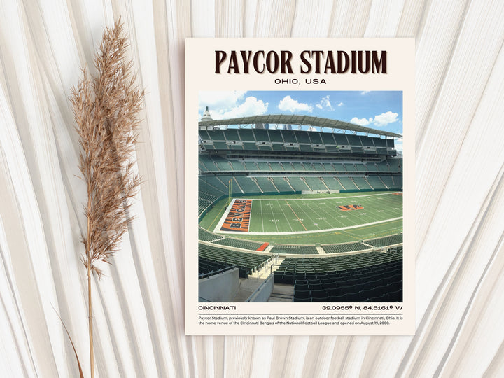 Paycor Stadium Football Retro Wall Art