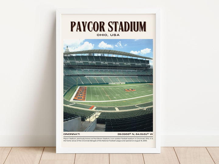 Paycor Stadium Football Retro Wall Art