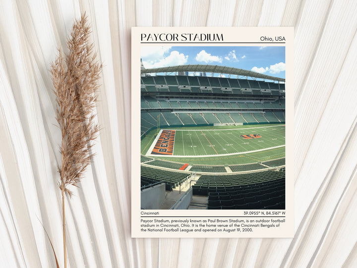 Paycor Stadium Football Minimal Wall Art