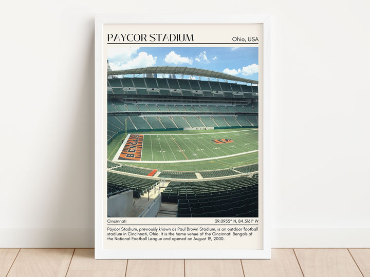 Paycor Stadium Football Minimal Wall Art