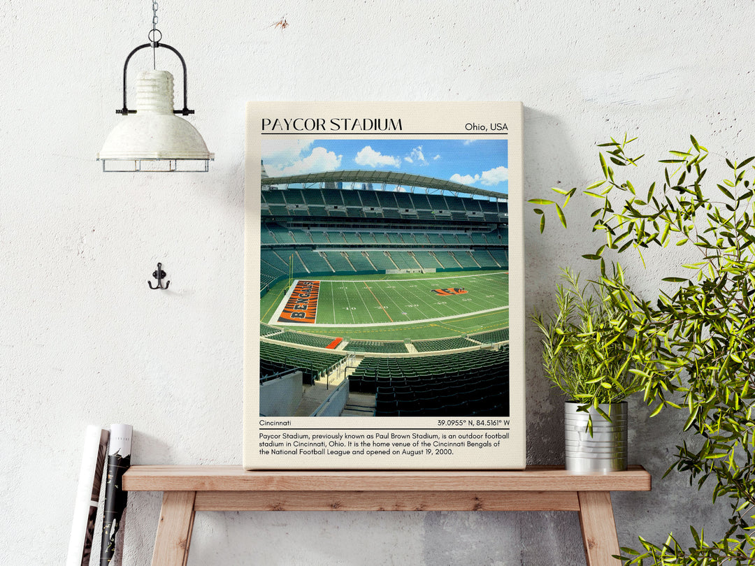 Paycor Stadium Football Minimal Wall Art