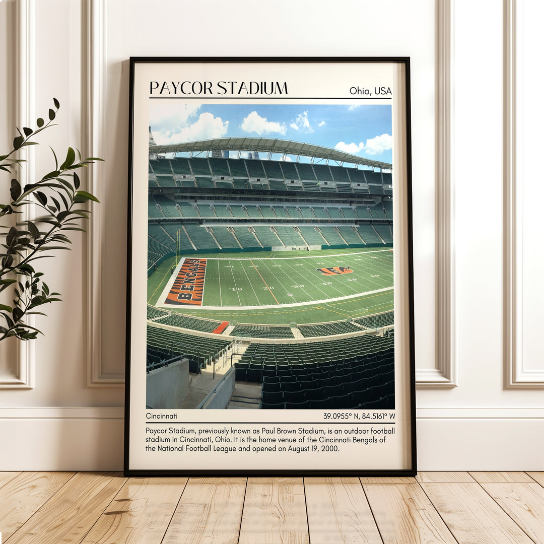 Paycor Stadium Football Minimal Wall Art