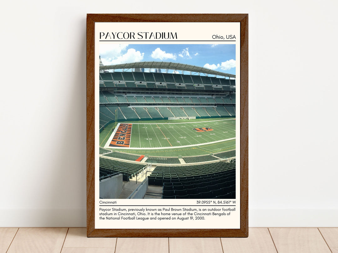 Paycor Stadium Football Minimal Wall Art