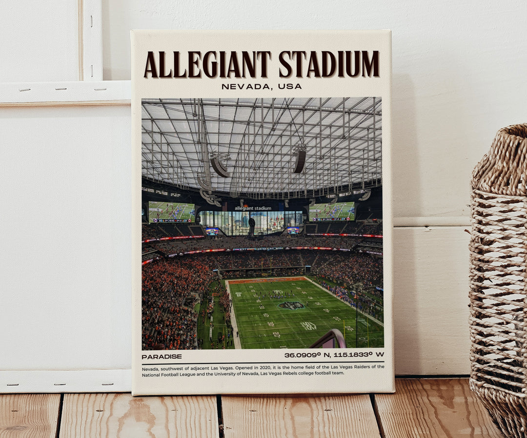 Allegiant Stadium Football Retro Wall Art