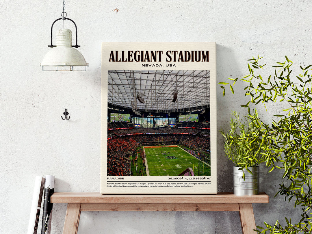 Allegiant Stadium Football Retro Wall Art