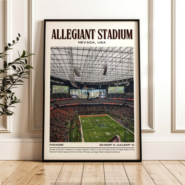 Allegiant Stadium Football Retro Wall Art