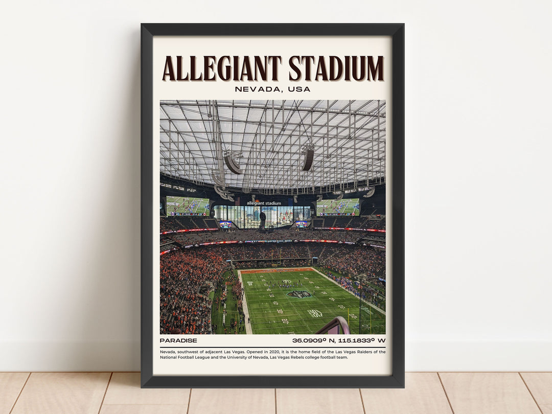 Allegiant Stadium Football Retro Wall Art