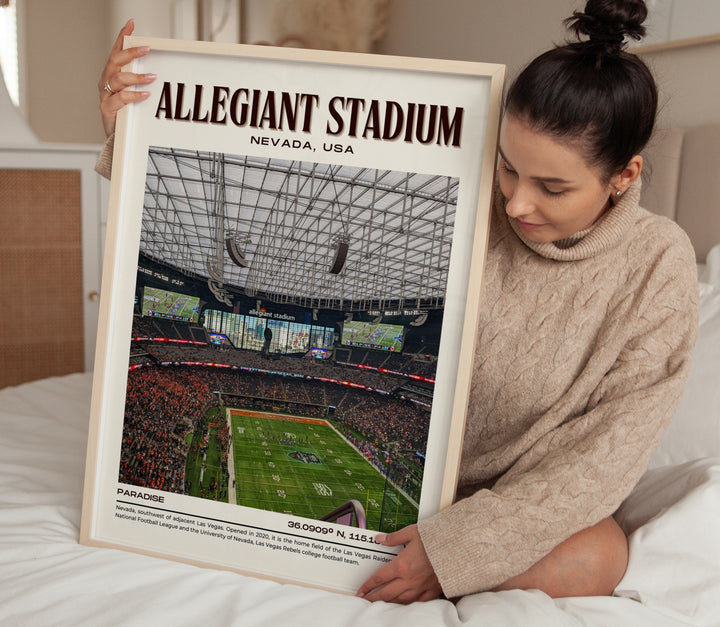 Allegiant Stadium Football Retro Wall Art