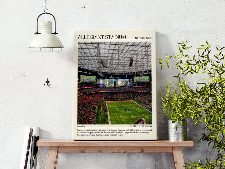 Allegiant Stadium Football Minimal Wall Art