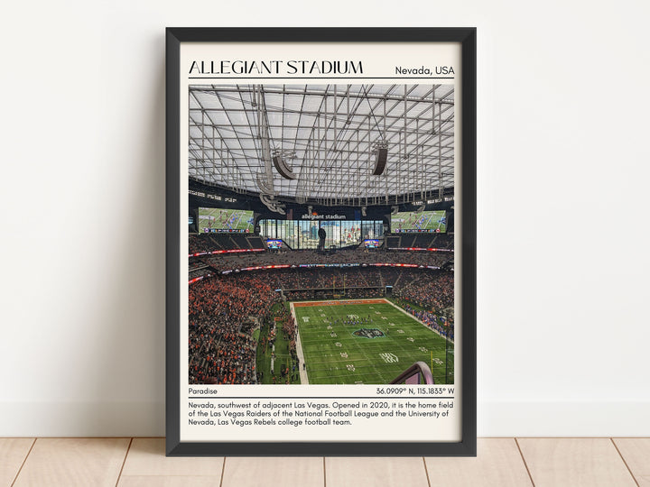 Allegiant Stadium Football Minimal Wall Art