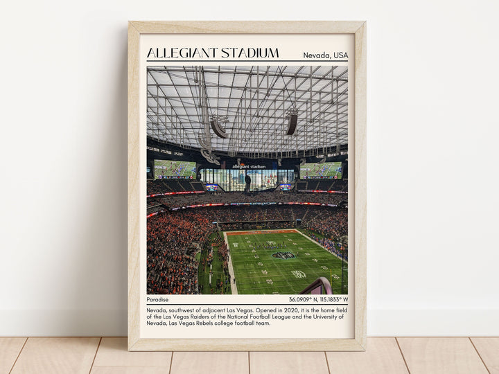 Allegiant Stadium Football Minimal Wall Art