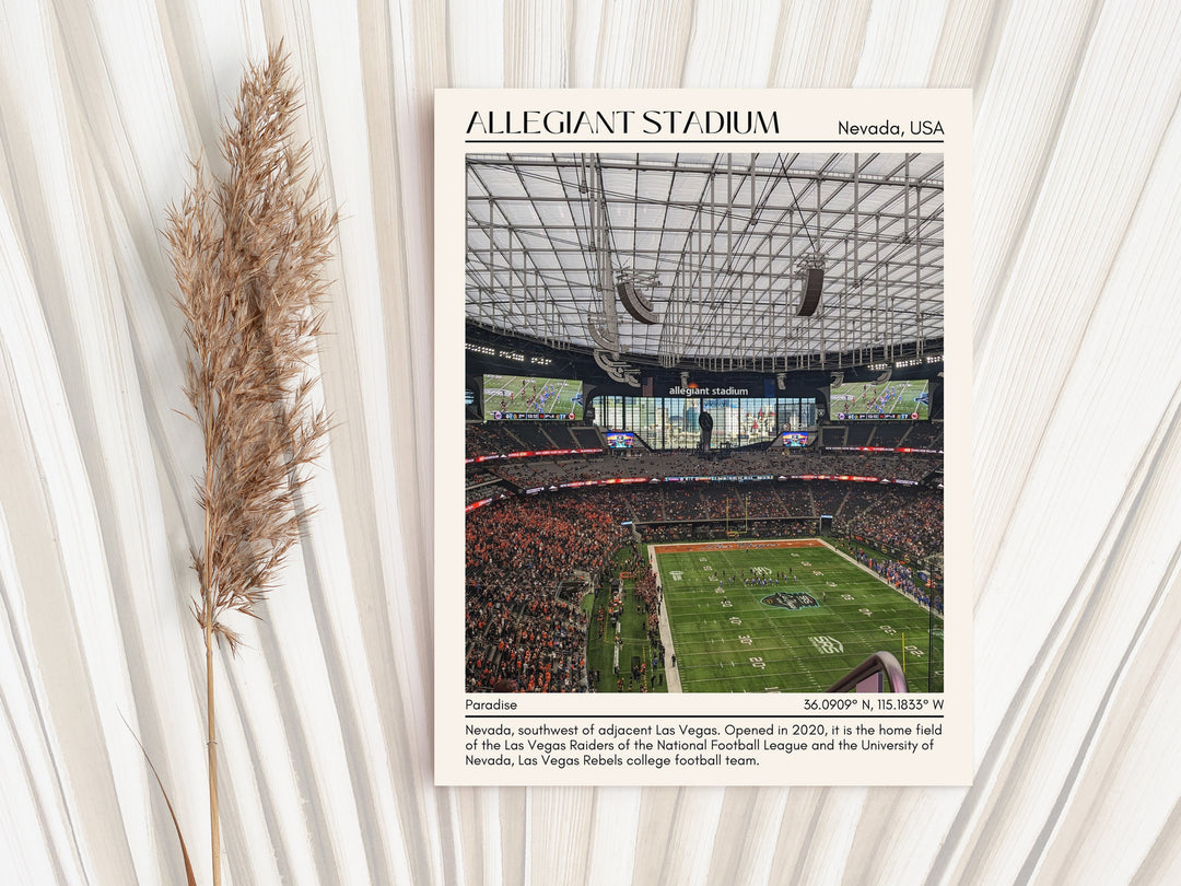 Allegiant Stadium Football Minimal Wall Art