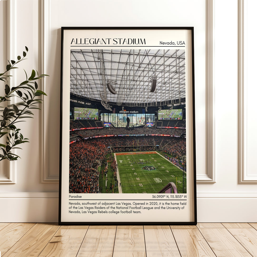 Allegiant Stadium Football Minimal Wall Art