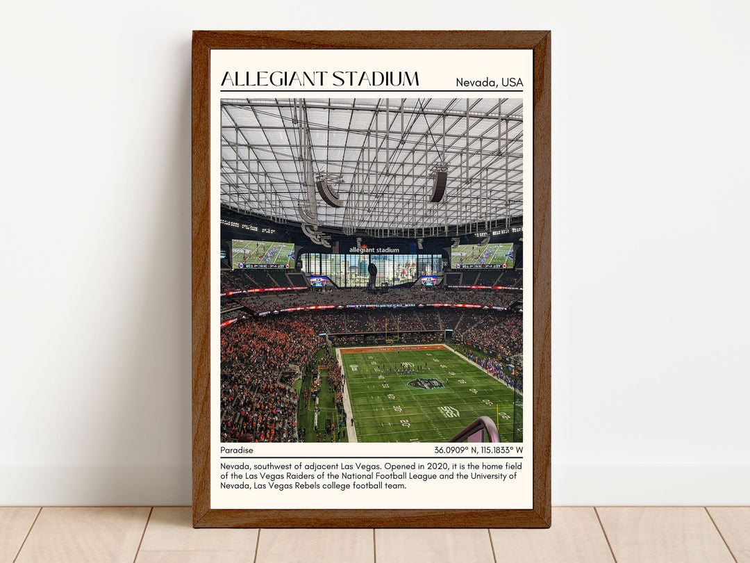 Allegiant Stadium Football Minimal Wall Art