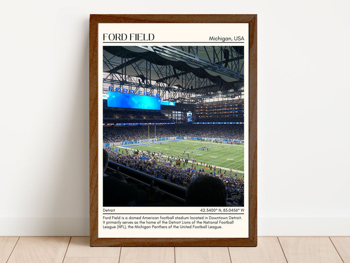 Ford Field Stadium Football Minimal Wall Art