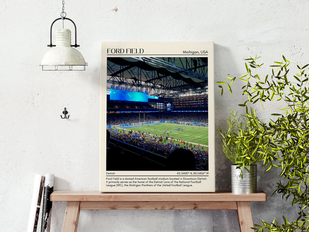 Ford Field Stadium Football Minimal Wall Art