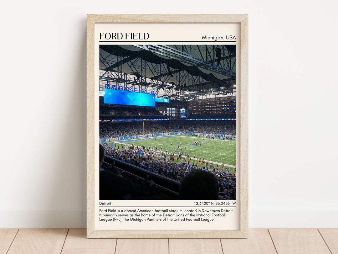 Ford Field Stadium Football Minimal Wall Art