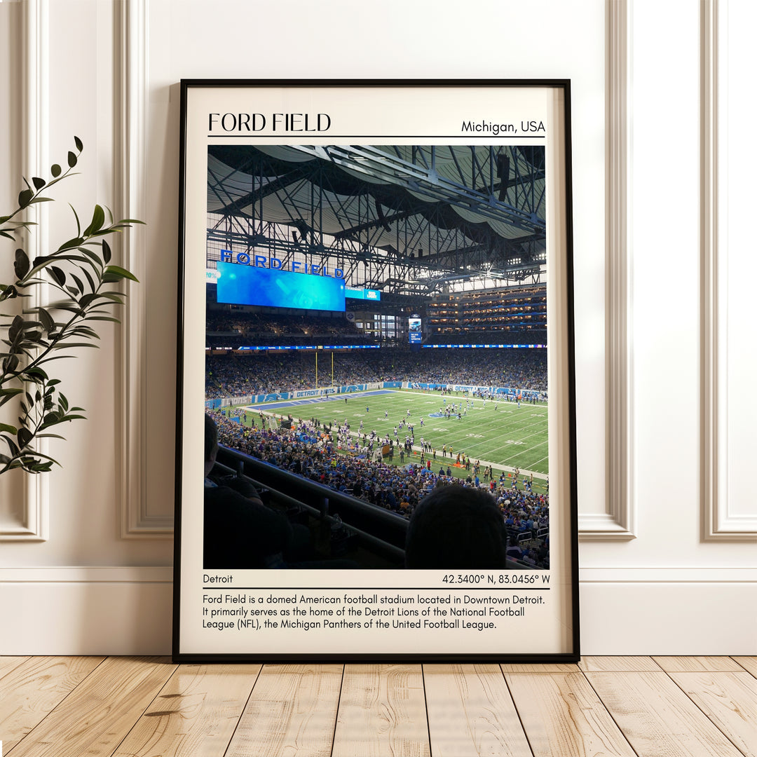 Ford Field Stadium Football Minimal Wall Art