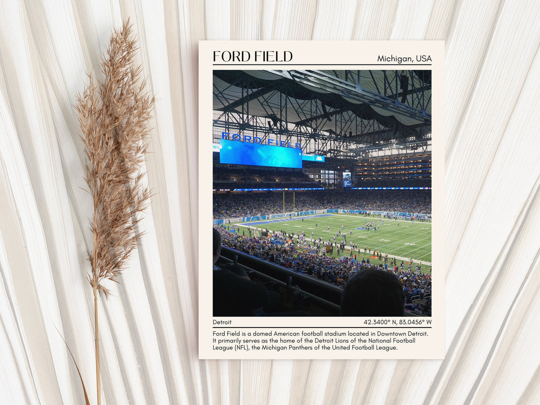 Ford Field Stadium Football Minimal Wall Art