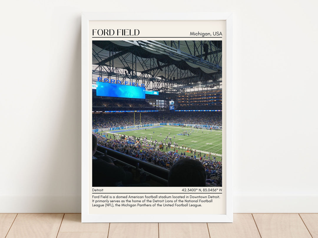 Ford Field Stadium Football Minimal Wall Art