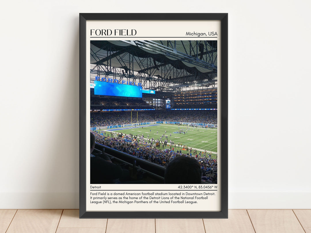 Ford Field Stadium Football Minimal Wall Art