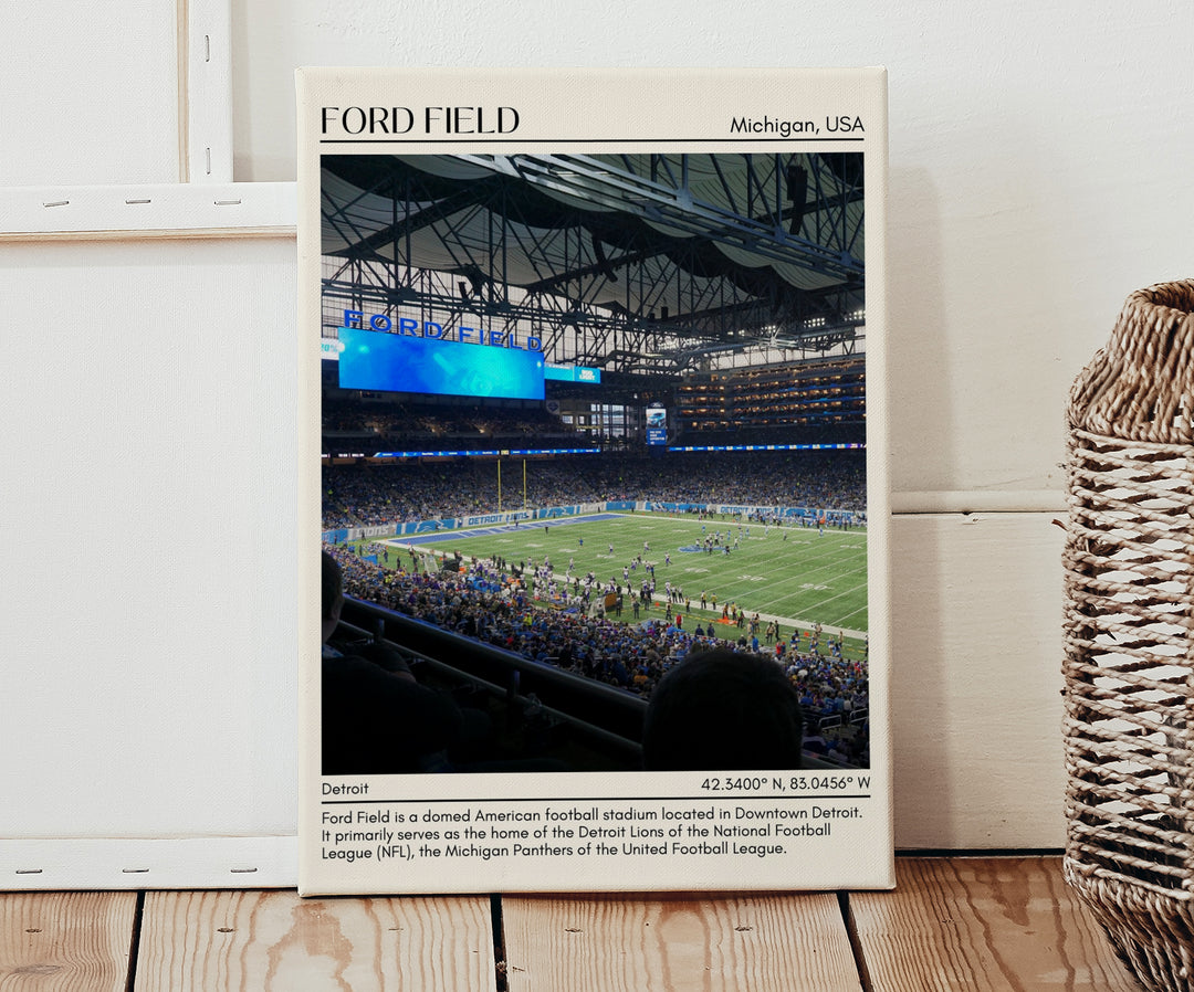 Ford Field Stadium Football Minimal Wall Art