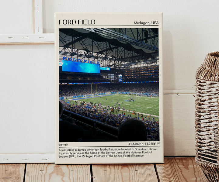 Ford Field Stadium Football Minimal Wall Art