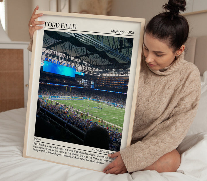 Ford Field Stadium Football Minimal Wall Art