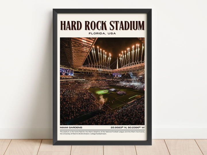 Hard Rock Stadium Football Retro Wall Art