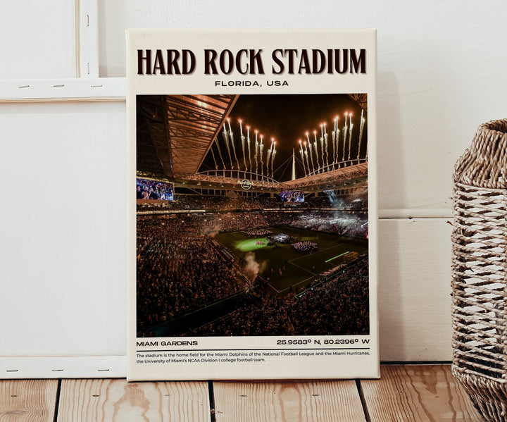 Hard Rock Stadium Football Retro Wall Art