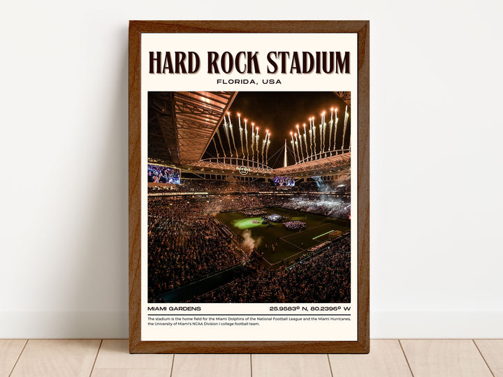 Hard Rock Stadium Football Retro Wall Art