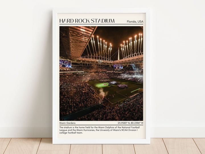 Hard Rock Stadium Football Minimal Wall Art