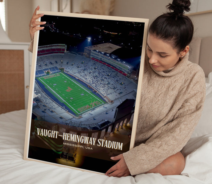 Vaught–Hemingway Stadium Football Wall Art