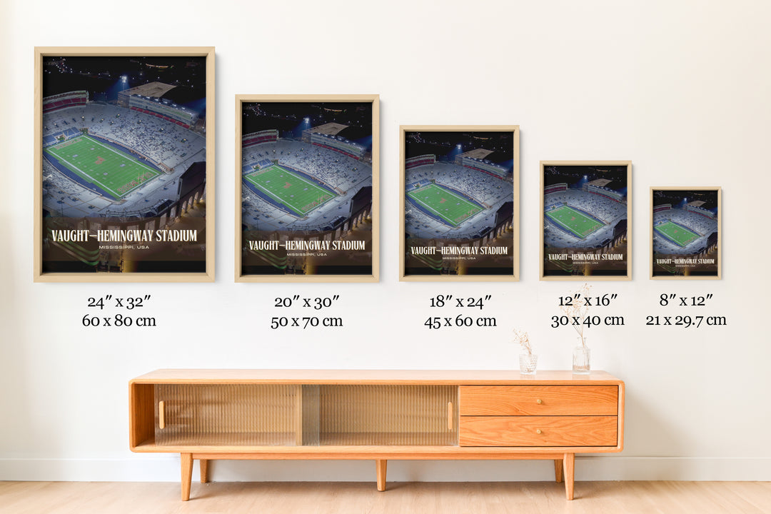 Vaught–Hemingway Stadium Football Wall Art