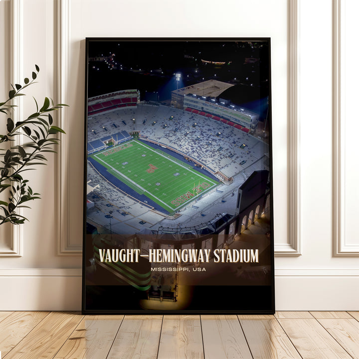 Vaught–Hemingway Stadium Football Wall Art