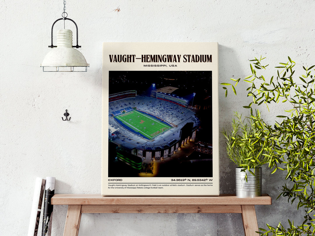 Vaught–Hemingway Stadium Football Retro Wall Art