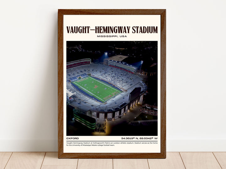 Vaught–Hemingway Stadium Football Retro Wall Art