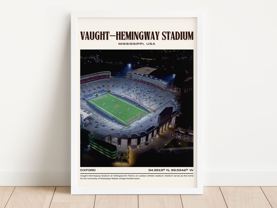 Vaught–Hemingway Stadium Football Retro Wall Art