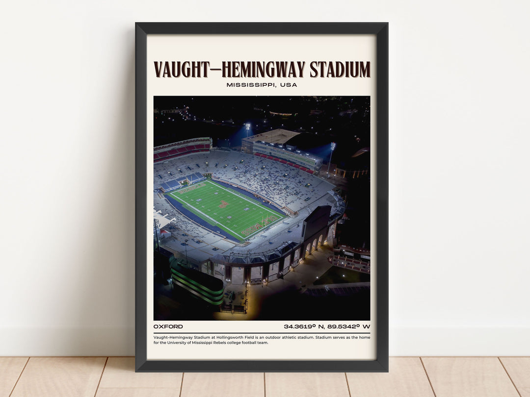 Vaught–Hemingway Stadium Football Retro Wall Art