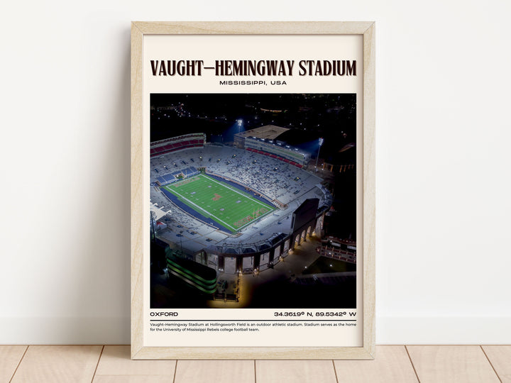 Vaught–Hemingway Stadium Football Retro Wall Art